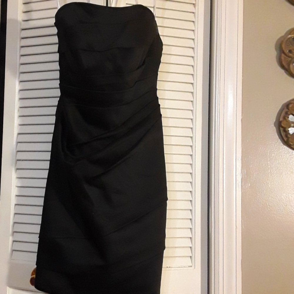 David's Bridal black bridesmaid dress